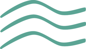 Symbol Lüftungs- und Klimatechnik: stilisierte Luftströmung
